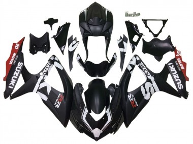2008-2010 Suzuki GSXR 600 / GSXR 750 Motorcycle Fairings - Matte Black Red White