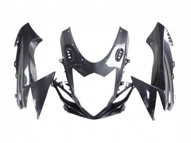 2011-2024 Suzuki GSXR 600 / GSXR 750 Motorcycle Fairings - Black Carbon Fiber Red