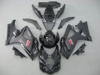 2007-2008 Suzuki GSXR 1000 Motorcycle Fairings - Matte Black Glossy Black