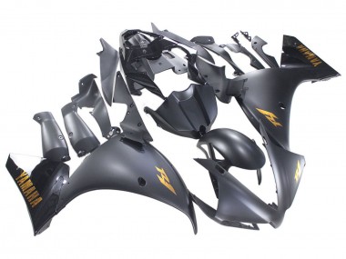2012-2014 Yamaha YZF 1000 R1 Motorcycle Fairings - Matte Black Gold Decals