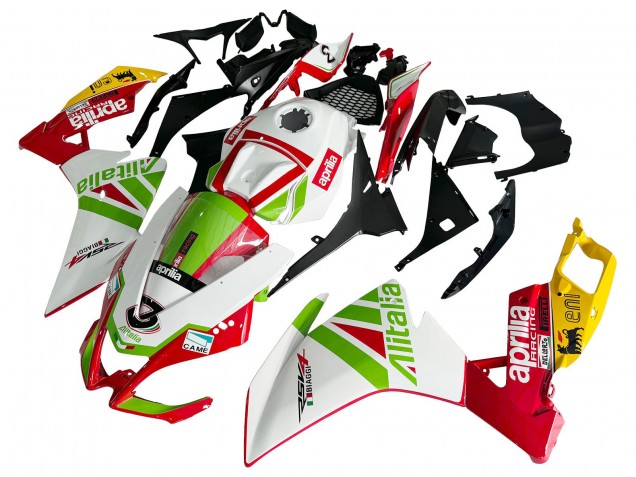 2012-2018 Aprilia RS4 50 125 Motorcycle Fairing - White Red Green Yellow Alitalia