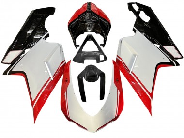 2007-2014 Ducati 848/1098/1198 Motorcycle Fairing - White Red Glossy Black