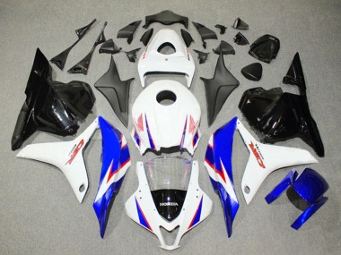 2009-2012 Honda CBR600RR Bike Fairings - White Blue Glossy Black