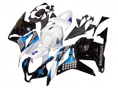 2009-2012 Honda CBR600RR Motorcycle Fairings Kit - White Blue Glossy Black