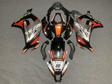 2011-2015 Kawasaki ZX10R Motorcycle Fairings - White Orange Black Mahi Elf 66 Superbike