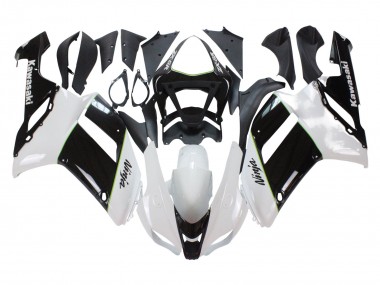 2007-2008 Kawasaki ZX6R Motorcycle Fairings - Black White Ninja