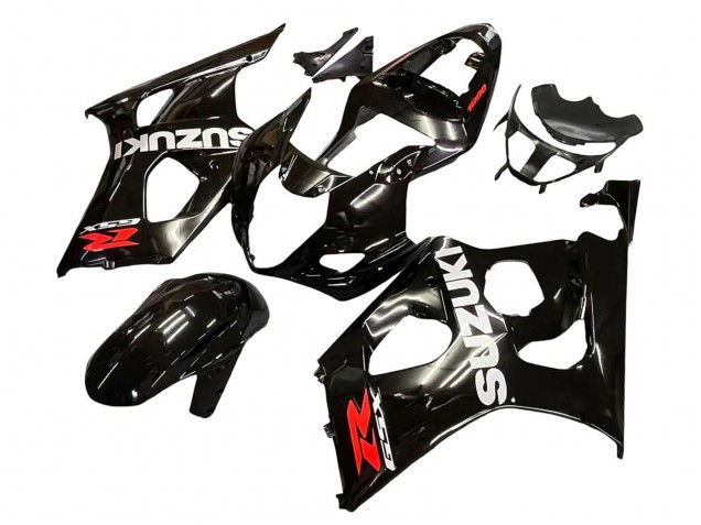 2003-2004 Suzuki GSXR 1000 Motorcycle Fairings - Glossy Black White Red Decals