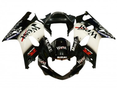 2001-2003 Suzuki GSXR 600 / GSXR 750 Motorcycle Fairings - Glossy Black White West Red