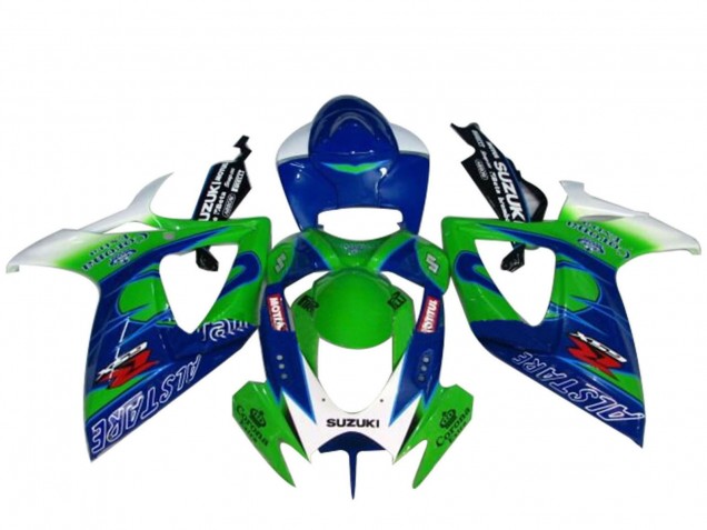 2004-2005 Suzuki GSXR 600 / GSXR 750 Motorcycle Fairings - White Blue Green