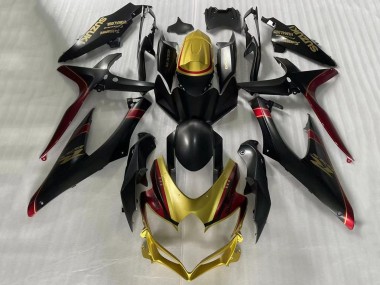 2006-2007 Suzuki GSXR 600 / GSXR 750 Motorcycle Fairings - Gold Matte Black Red