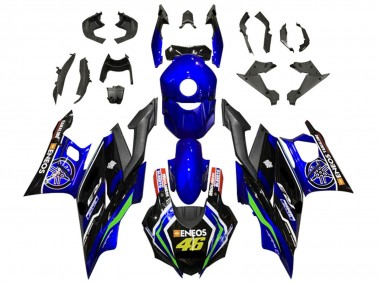 2019-2021 Yamaha YZF R3/R25 Motorcycle Fairings - Blue White Green Black ENEOS 46