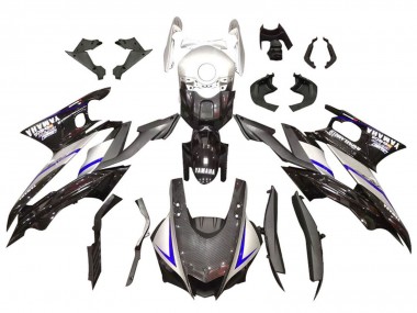 2019-2021 Yamaha YZF R3/R25 Motorcycle Fairings - Silver Glossy Black Carbon Fiber Style