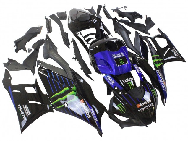2022-2024 Yamaha YZF R3/R25 Motorcycle Fairings - Blue Green Black Monster Yamalube ENEOS