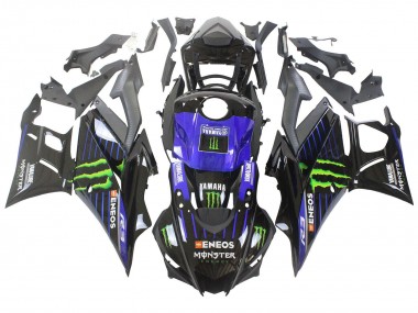 2022-2024 Yamaha YZF R3/R25 Motorcycle Fairings - Blue Green Black Monster Yamalube ENEOS
