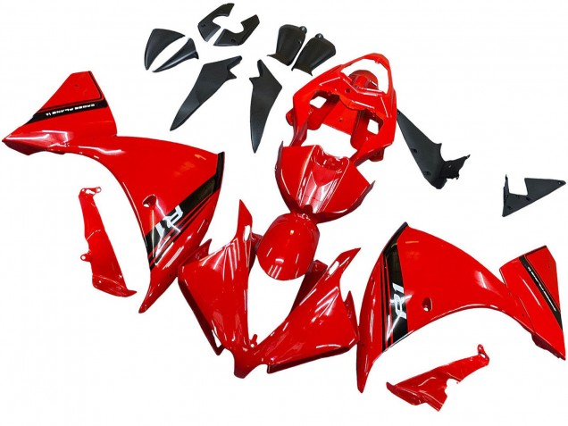 2012-2014 Yamaha YZF 1000 R1 Motorcycle Fairing - Red Glossy Black