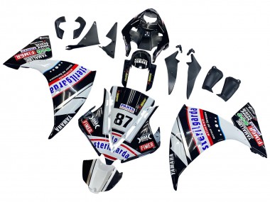 2012-2014 Yamaha YZF 1000 R1 Motorcycle Fairings - Glossy Black White Red Fimer Yamalube Sterilgarda 87
