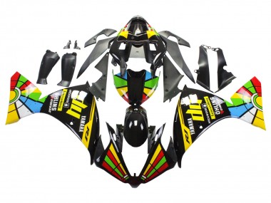 2012-2014 Yamaha YZF 1000 R1 Motorcycle Fairings - Glossy Black Yellow Green Blue Red Color Wheel