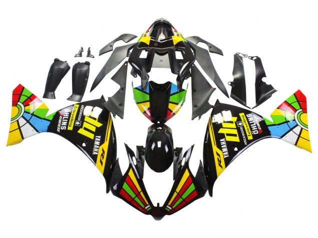 2012-2014 Yamaha YZF 1000 R1 Motorcycle Fairings - Glossy Black Yellow Green Blue Red Color Wheel