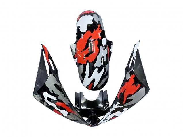 2005 Yamaha YZF 600 R6 Motorcycle Fairings - Black Red Grey Camouflage