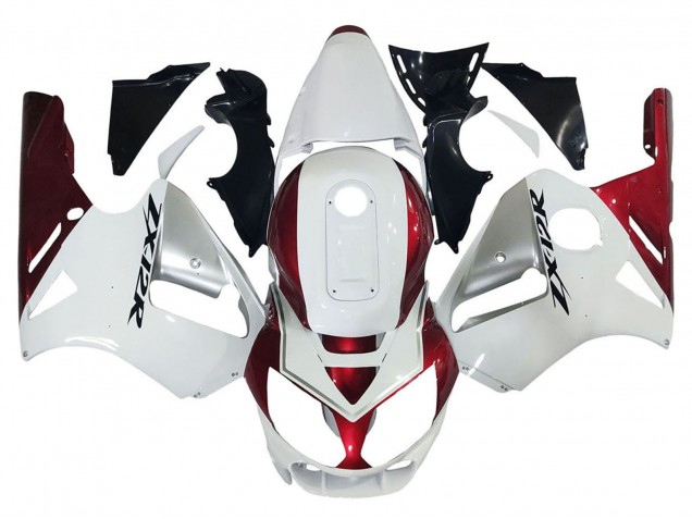2002-2006 Kawasaki ZX12R Motorcycle Fairings - White Red Black