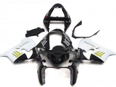 2002-2003 Kawasaki ZX9R Motorcycle Fairings - White Glossy Black Yellow Monster