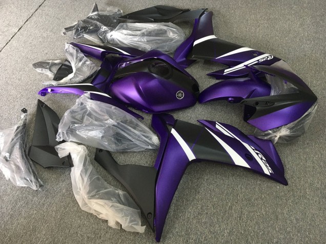 2015-2018 Yamaha YZF R3/R25 Motorcycle Fairings - White Purple Matte Black