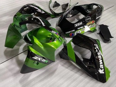 2002-2003 Kawasaki ZX9R Motorcycle Fairings - Green Black Elf