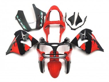 2002-2003 Kawasaki ZX9R Motorcycle Fairings - Red Black Silver