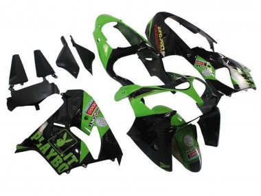 2002-2003 Kawasaki ZX9R Motorcycle Fairings - Green Black Playboy