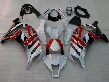 2011-2015 Kawasaki ZX10R Motorcycle Fairings - White Red Black Stripe