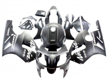 2002-2006 Kawasaki ZX12R Motorcycle Fairings - Matte Black White