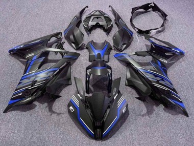 2019-2022 BMW S1000RR Motorcycle Fairings - Matte Black Blue White Stripe