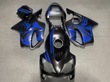 2001-2003 Honda CBR600 F4i Motorcycle Fairings - Blue Matte Black Skull