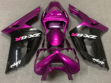 2003-2004 Kawasaki ZX6R Motorcycle Fairing - Purple Glossy Black