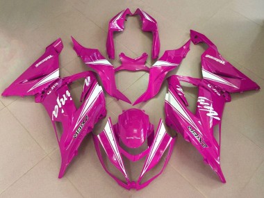 2013-2018 Kawasaki ZX6R Motorcycle Fairings - Pink White
