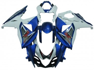 2009-2016 Suzuki GSXR 1000 Bike Fairings - White Blue Silver