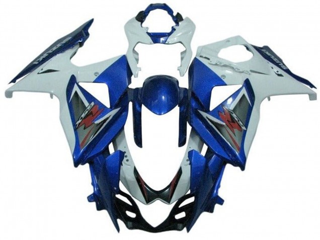 2009-2016 Suzuki GSXR 1000 Bike Fairings - White Blue Silver