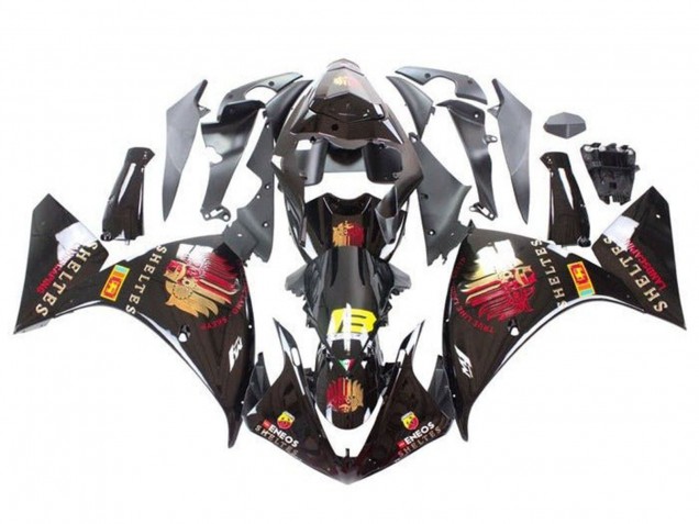 2012-2014 Yamaha YZF 1000 R1 Motorcycle Fairings - Glossy Black Red Yellow Sheltes
