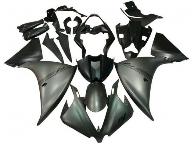 2012-2014 Yamaha YZF 1000 R1 Motorcycle Fairings - Matte Grey Matte Black