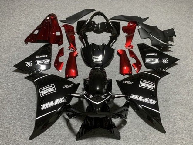 2012-2014 Yamaha YZF 1000 R1 Motorcycle Fairings - Glossy Black Red White GYTR Yamalube QHLINS