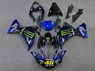 2012-2014 Yamaha YZF 1000 R1 Motorcycle Fairings - Glossy Black Blue Green Monster Energy ENEOS Yamalube