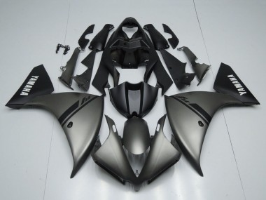 2012-2014 Yamaha YZF 1000 R1 Motorcycle Fairings - Matte Grey Matte Black White Decals