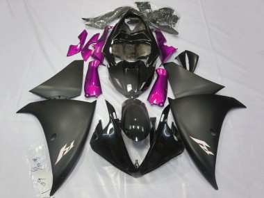 2012-2014 Yamaha YZF 1000 R1 Motorcycle Fairings - Glossy Black Matte Black Pink