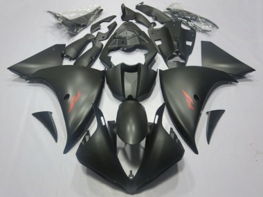 2012-2014 Yamaha YZF 1000 R1 Motorcycle Fairings - Matte Black Red Decal