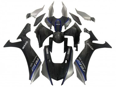 2020-2025 Yamaha YZF 1000 R1 Motorcycle Fairings - Faux Carbon Fiber Silver Blue