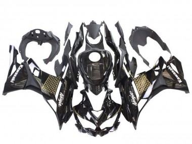 2019-2025 Kawasaki ZX4R ZX-4RR Motorcycle Fairings - Glossy Black White Gold