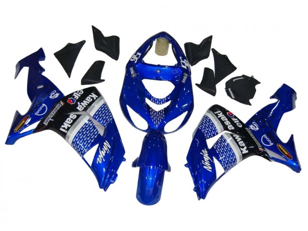 2006-2007 Kawasaki ZX10R Motorcycle Fairings - Blue White Black Elf