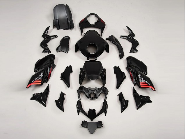 2020-2024 Kawasaki Z900 Motorcycle Fairings - Black Red