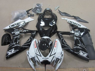 2006-2007 Suzuki GSXR 600 Motorcycle Fairings - White Black Corona Extra Motul
