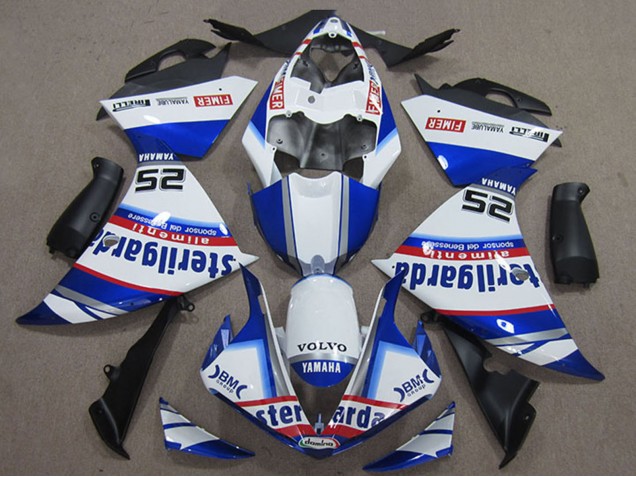 2012-2014 Yamaha YZF R1 Motorcycle Fairings - White Blue Red Black Fimer Sterilgarda